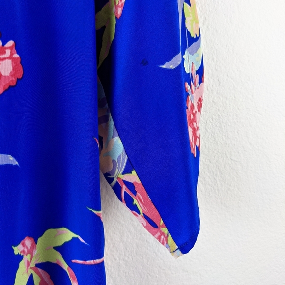 Yumi Kim Joey Blue Floral Silk Top Women's Size Small Revolve - Picture 6 of 10